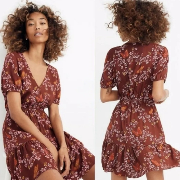 Madewell Ruffle Wrap Dress in Windowbox‎ Floral - Picture 1 of 2